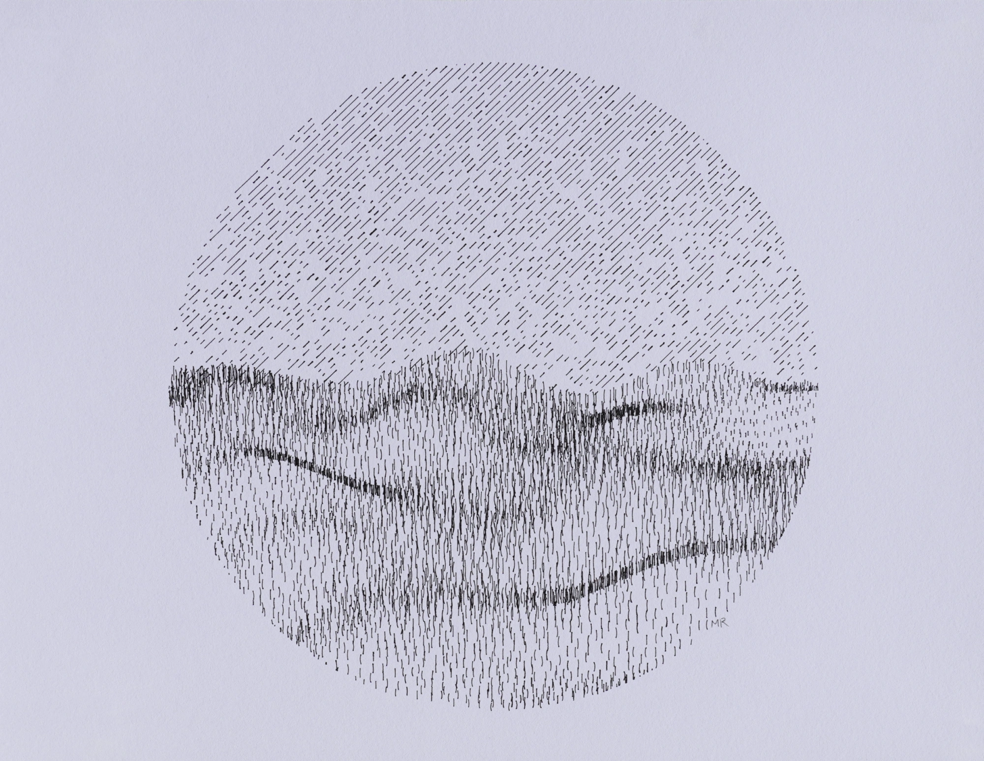 Plotter drawing of a hilly landscape
